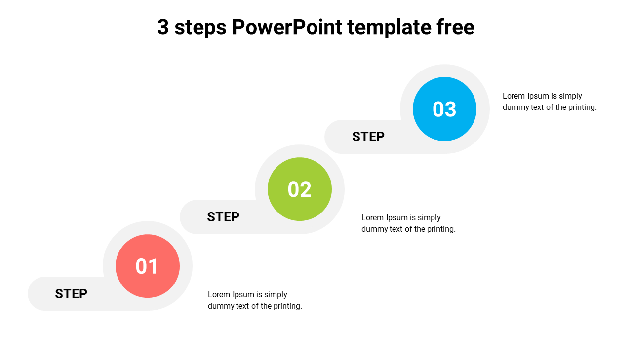 Download 3 steps PowerPoint template free